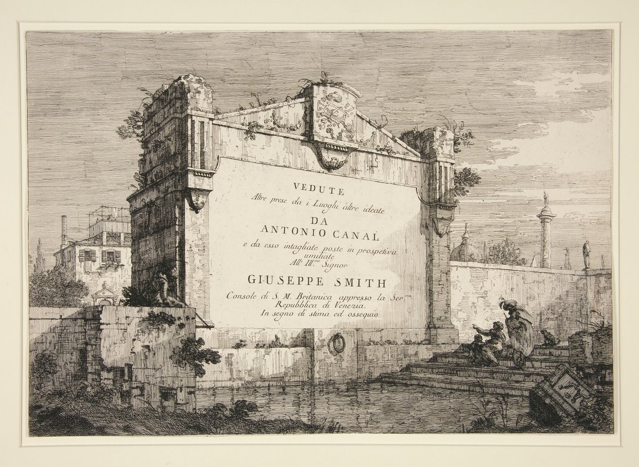 Titelplatta, från serien Vedute (Views) av Canaletto (Giovanni Antonio Canal)