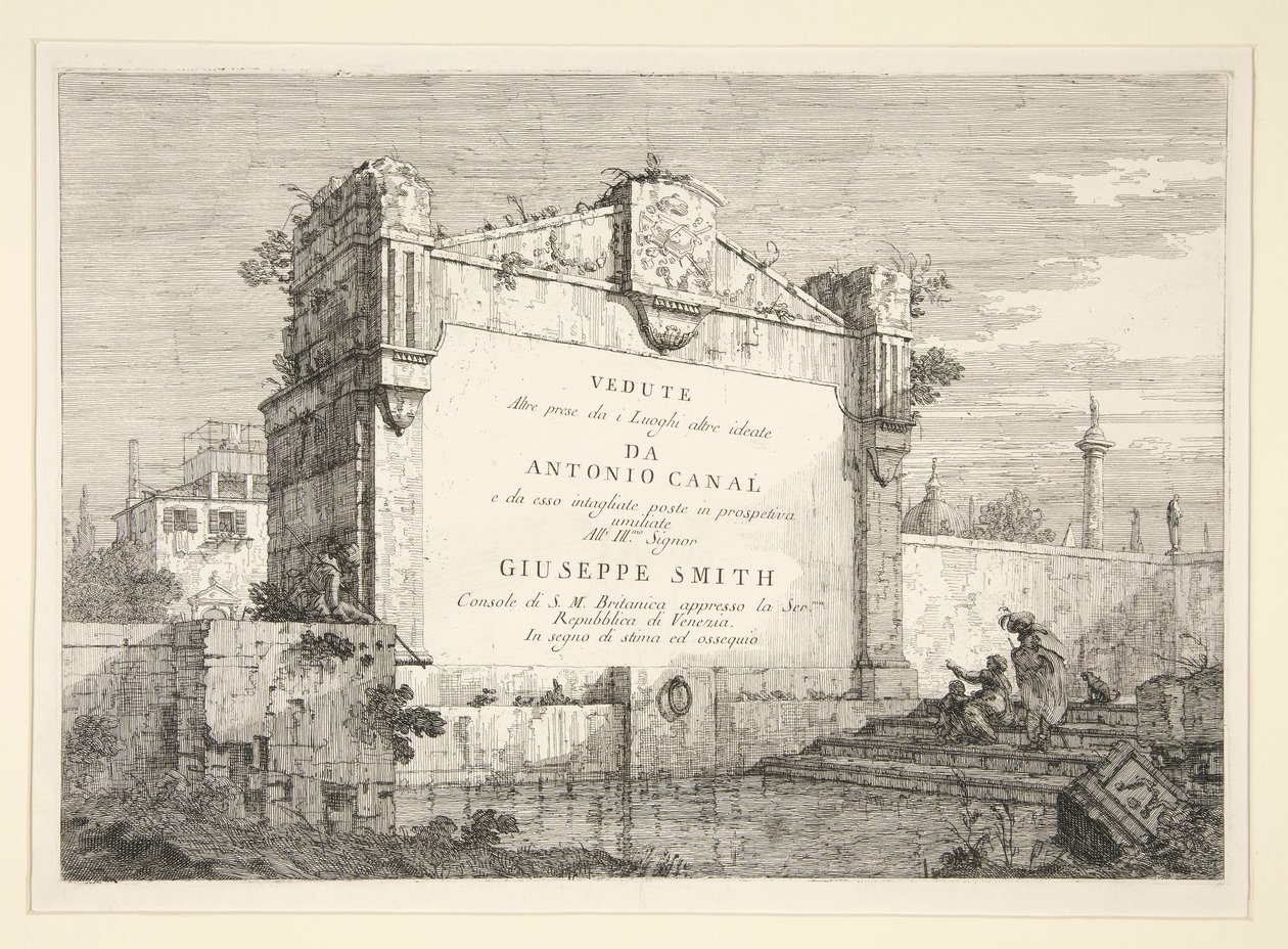 Titelplatta, från serien Vedute (Views) av Canaletto (Giovanni Antonio Canal)