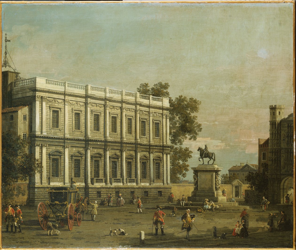 En Capriccio av byggnader i Whitehall, c.1754 av Giovanni Antonio Canal