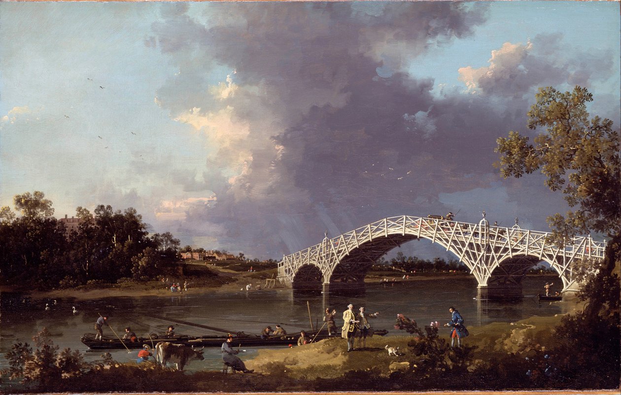 En vy över Walton Bridge av Canaletto
