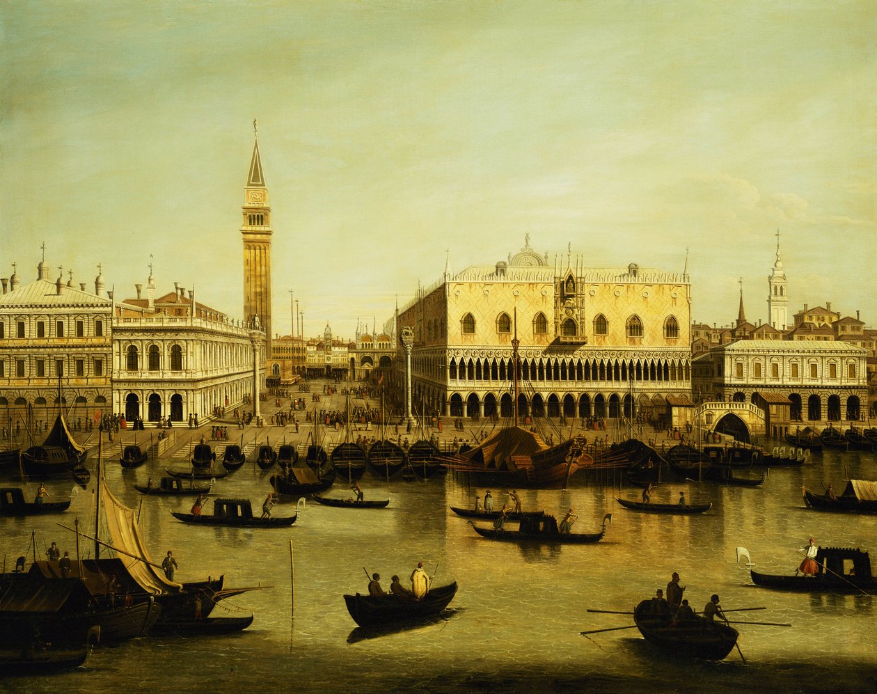 En utsikt över Molo från Bacino di San Marco, Venedig, av Giovanni Antonio Canal