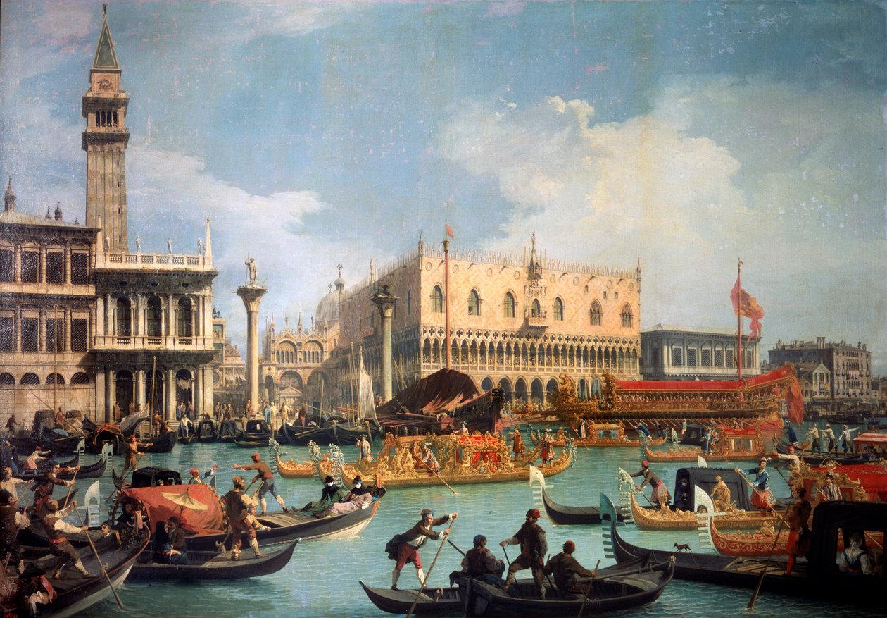 Buccentoros Återvänd till piren vid Doges palats, 1730-talet. av Giovanni Antonio Canal