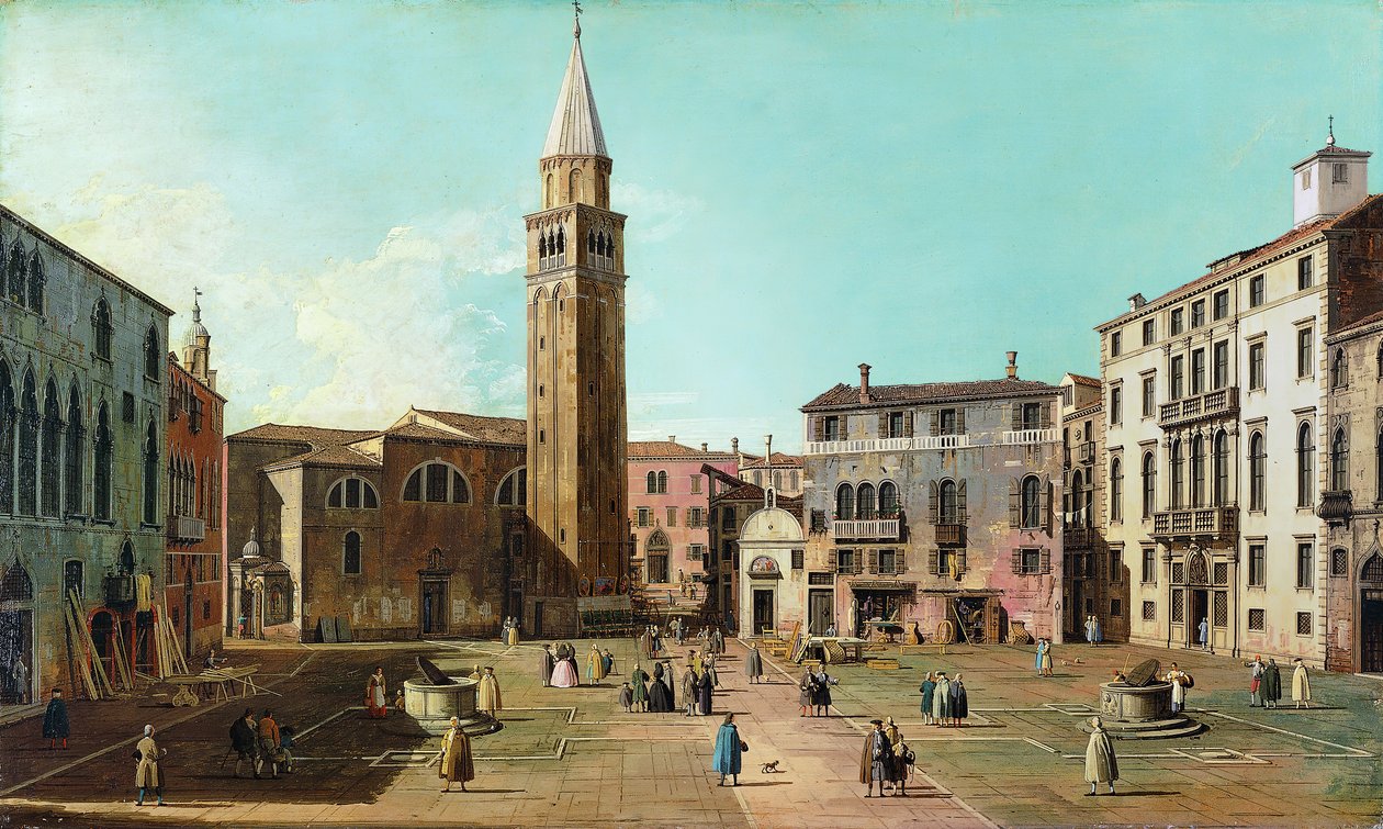 Campo SantAngelo, Venedig, 1730-talet. av Giovanni Antonio Canal