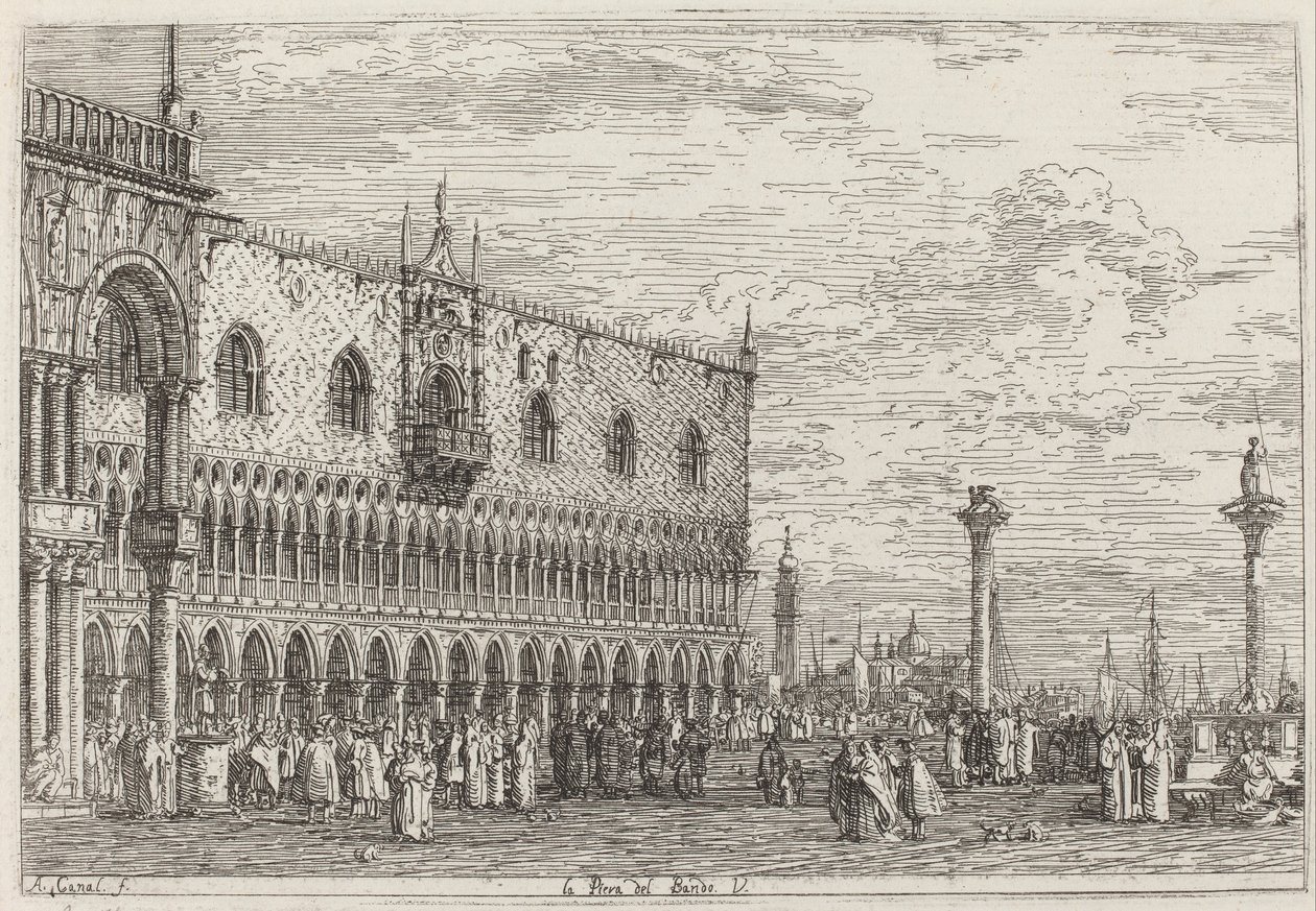 Canaletto - La Piera del Bando. V. - Googles konstprojekt av Canaletto