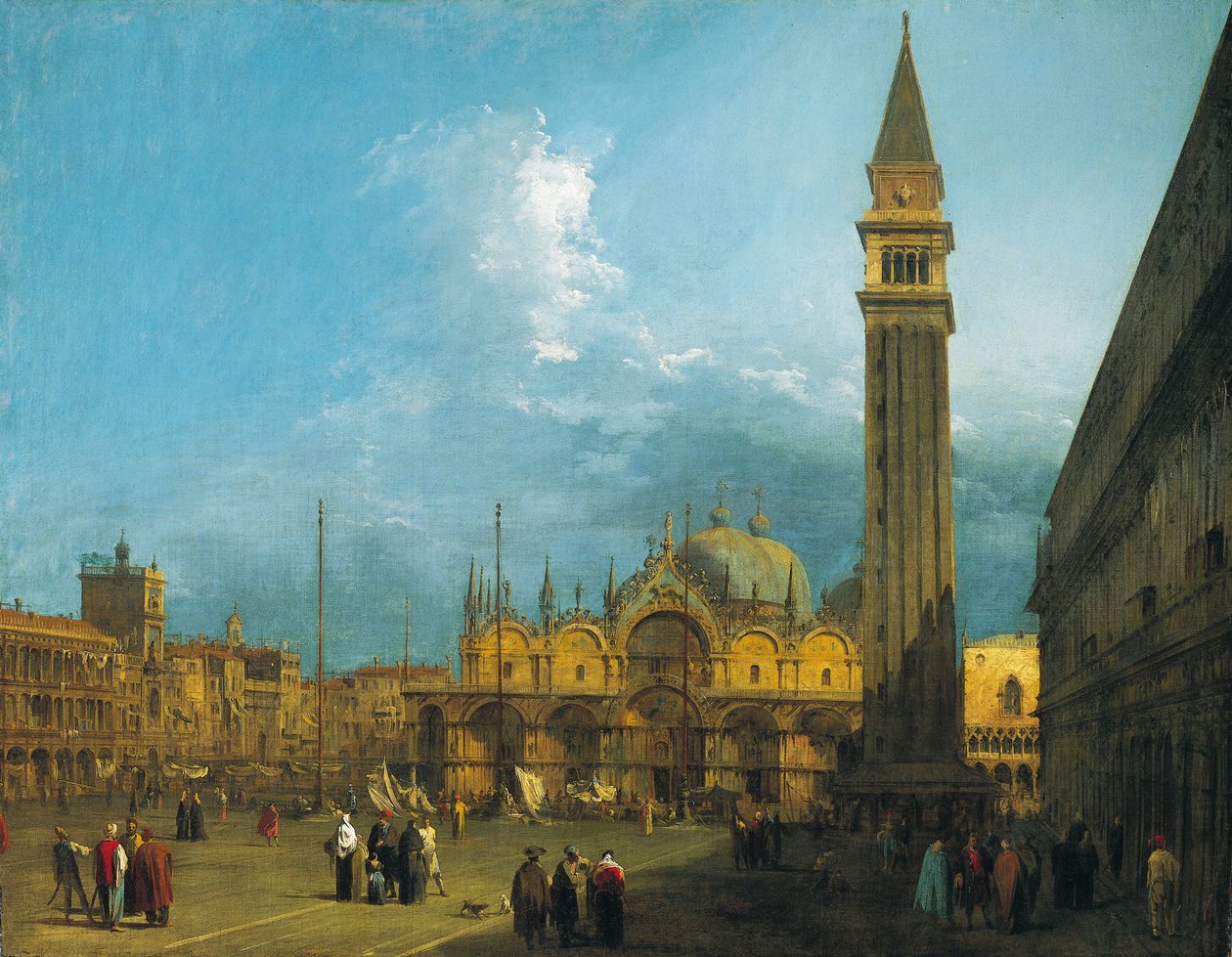 Canaletto - Piazza San Marco mot öster mot basilikan och kampanilen ca 1723-4 av Canaletto