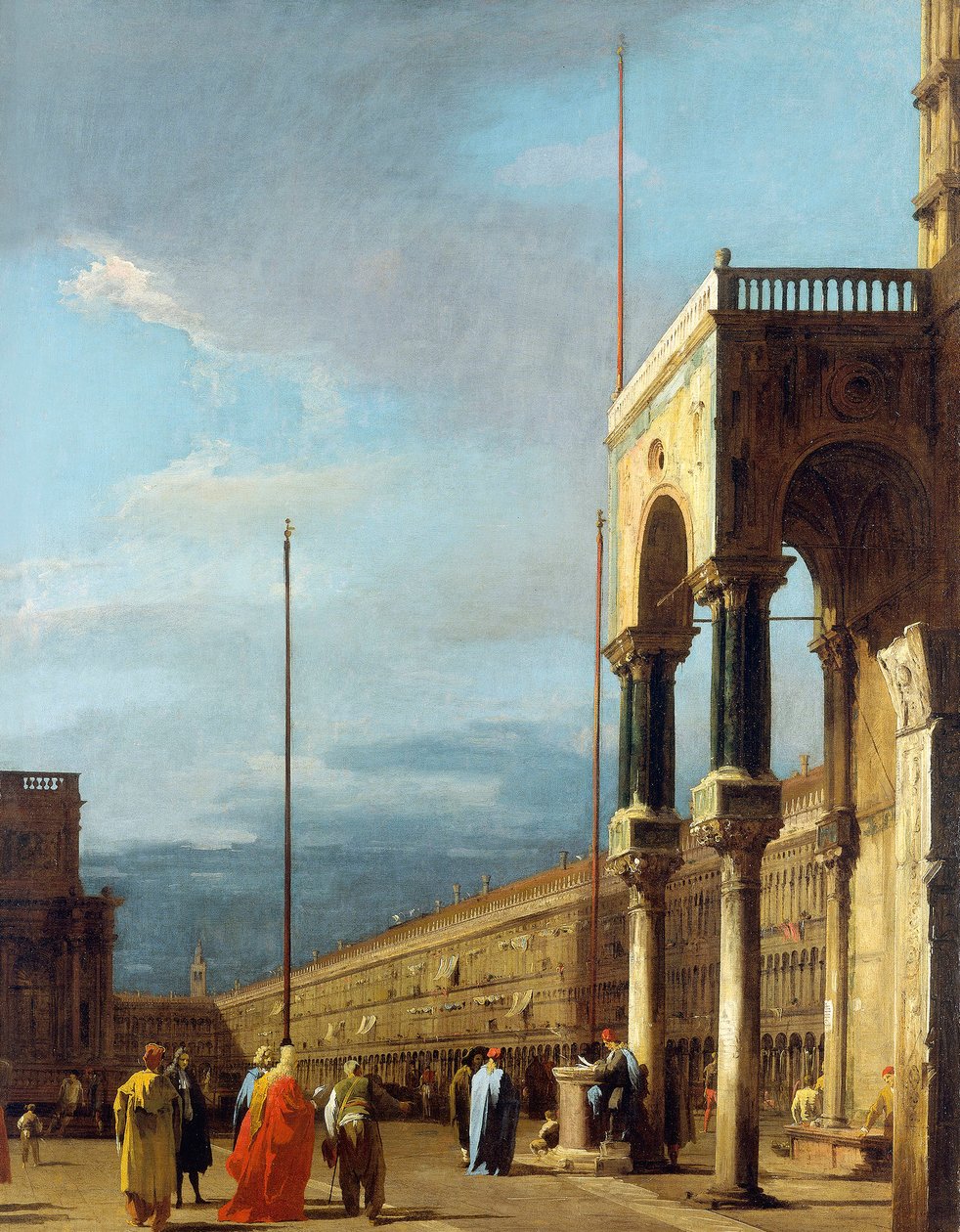 Canaletto - Torget i nordvästlig riktning med San Marco-kyrkan ca 1723-24 av Canaletto