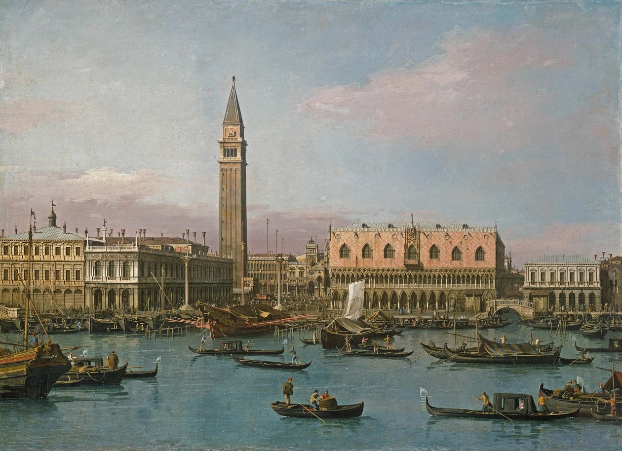 Piazzettan och Markusbassängen av Canaletto