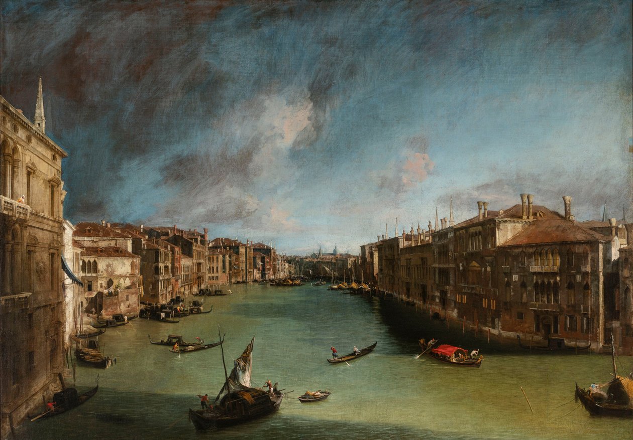 Canal Grande från Palazzo Balbi mot Rialto av Canaletto