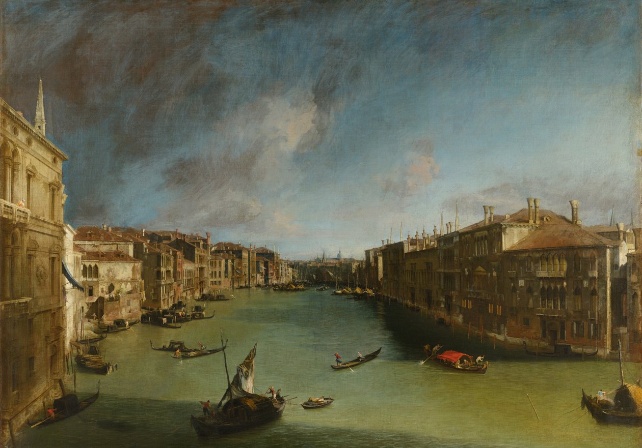 Canal Grande från Palazzo Balbi mot Rialto av Canaletto