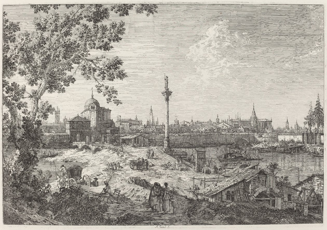 Fantasifull utsikt över Padua av Canaletto