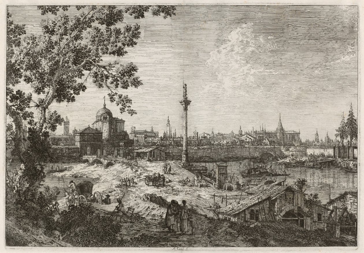 Fantasifull utsikt över Padua av Canaletto