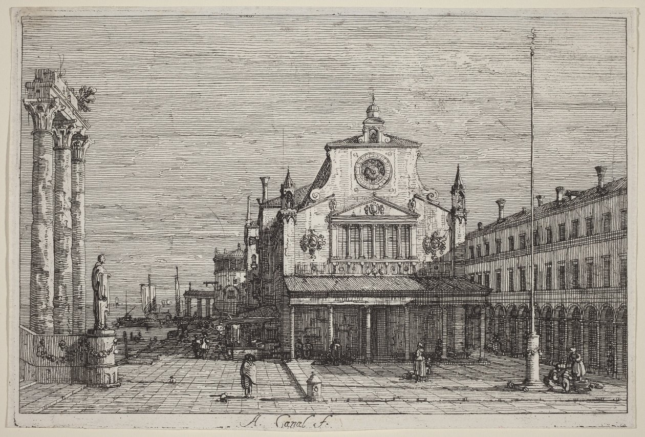 En fantasibild av S. Giacomo di Rialto av Canaletto