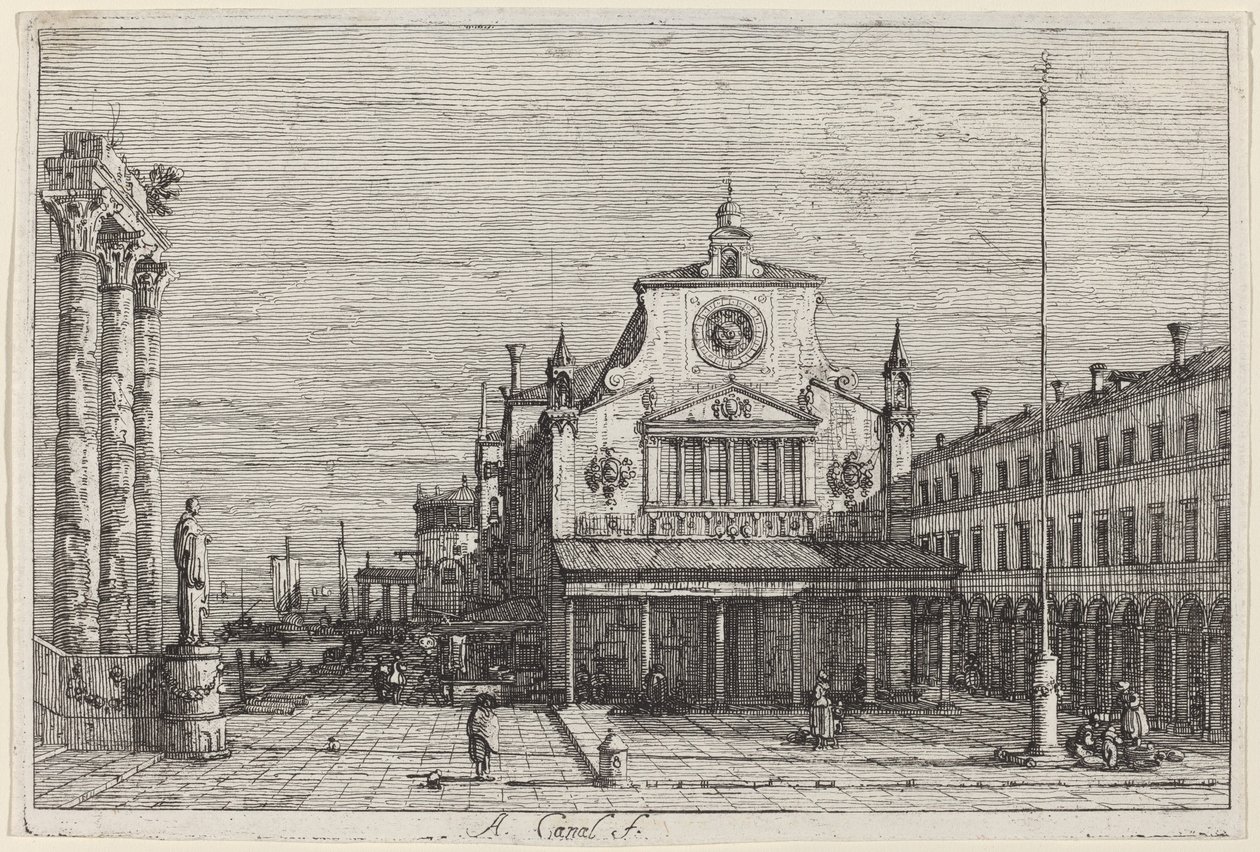 Imaginary view of S. Giacomo di Rialto, ca. 17351746. av Canaletto