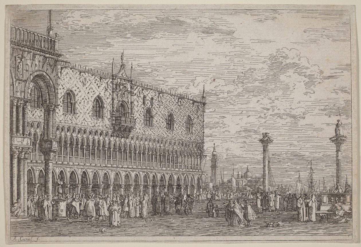 La Piera del Bando. Plansch V. av Canaletto