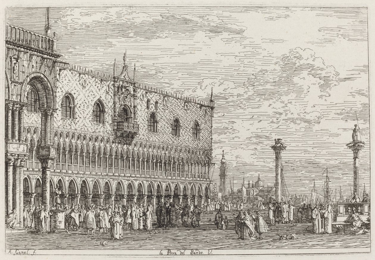Piera del Bando. V. [nedre höger], c. 17351746. av Canaletto