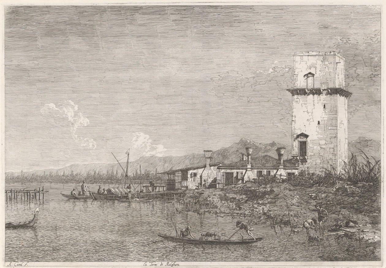 La Torre di Malghera Ansikten på befintliga och påhittade platser (serietitel) Vidute altre prese da i Luoghi altre ideate av Antonio Canal (serietitel) av Canaletto