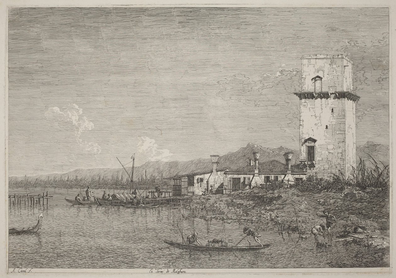 Tornet i Malghera av Canaletto