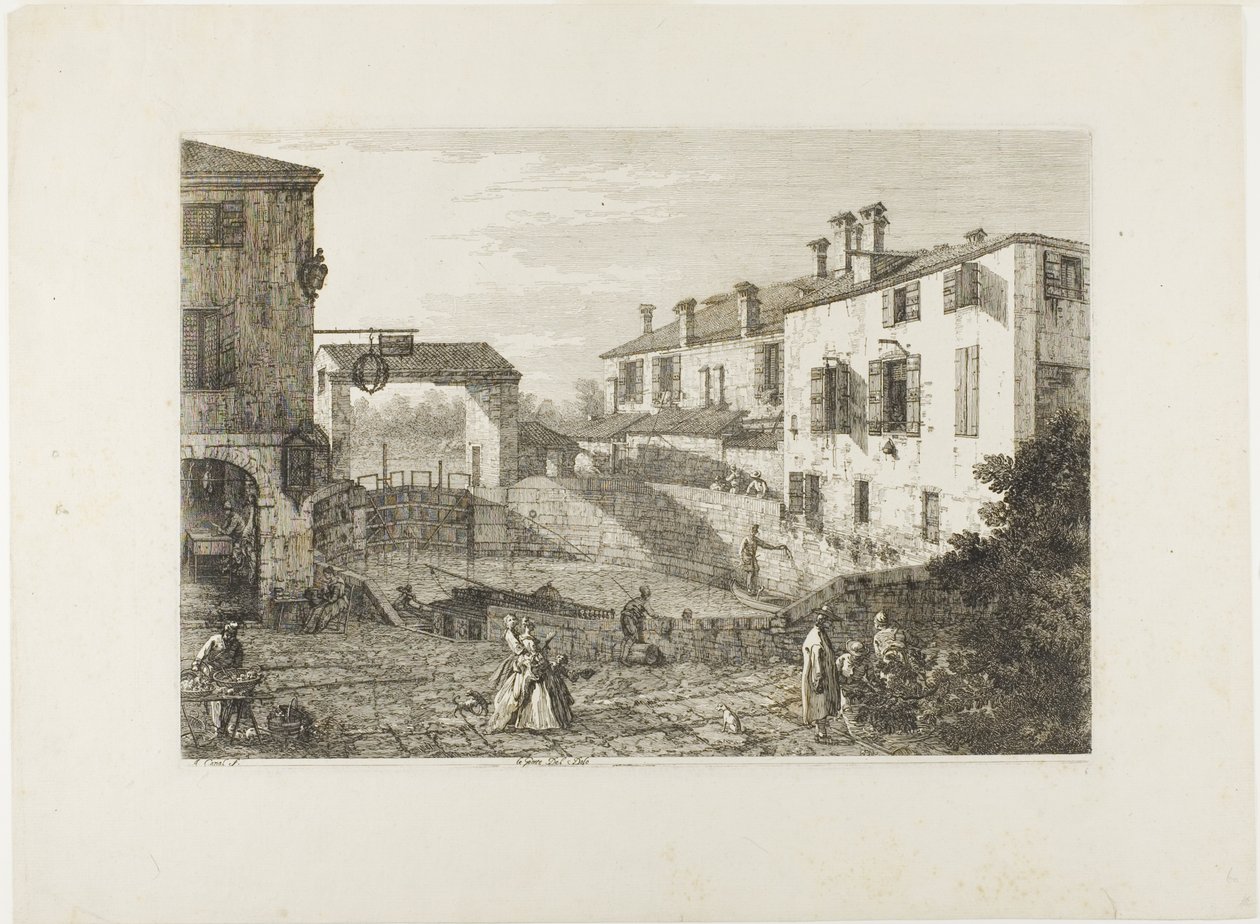 Le Porte Del Dolo, från Vedute av Canaletto