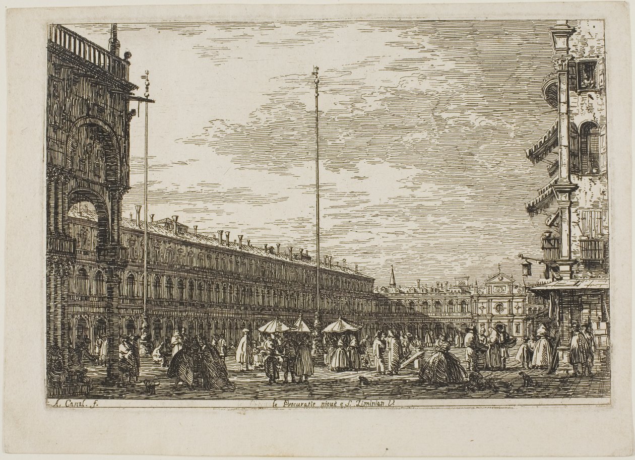 le Procuratie niove e S. Ziminian V., från Vedute av Canaletto