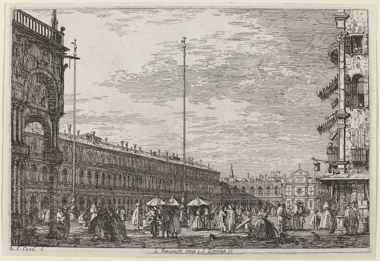 Le Procuratie niove e S. Ziminian V., c. 17351746. av Canaletto