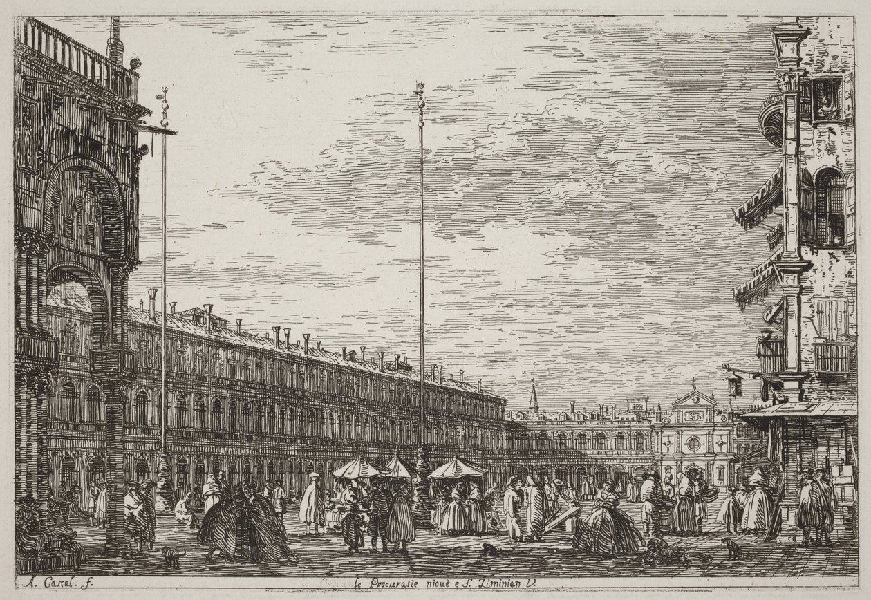 Procuratie Nuove och San Geminiano V. [uppe till höger] av Canaletto