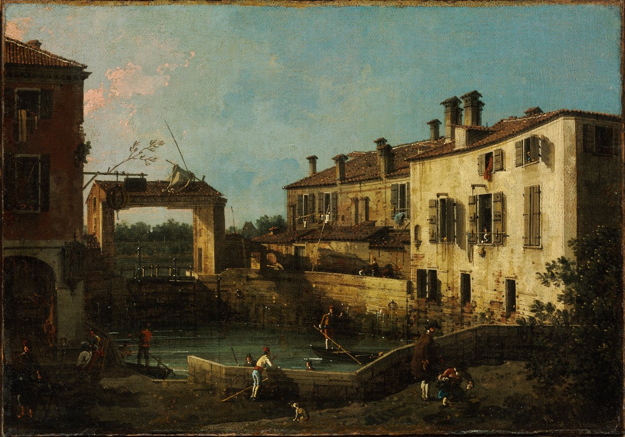 Lås nära Dolo av Canaletto