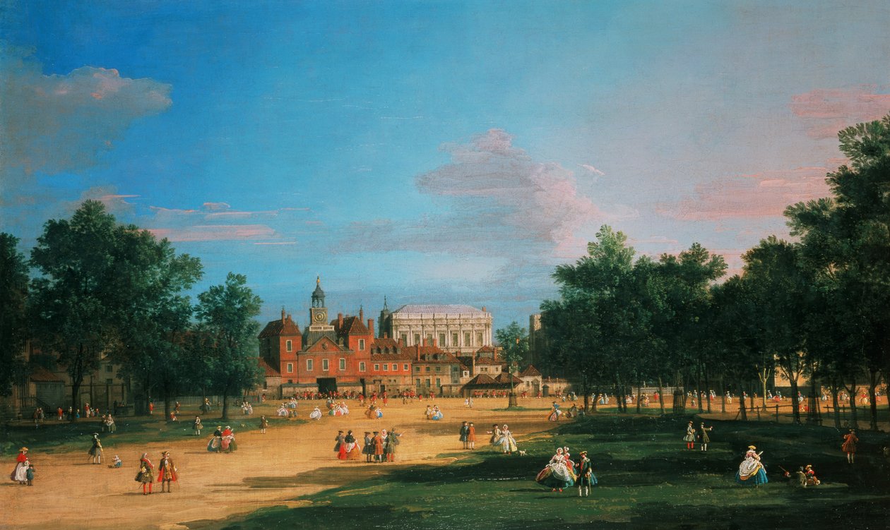 Old Horse Guards och banketthallen, Whitehall från St James