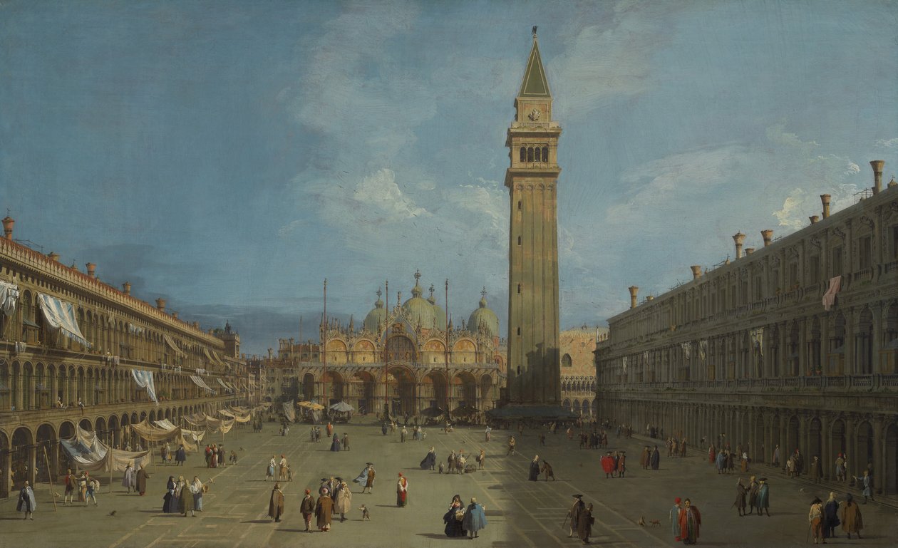 Piazza San Marco, sent 1720-tal. av Giovanni Antonio Canal