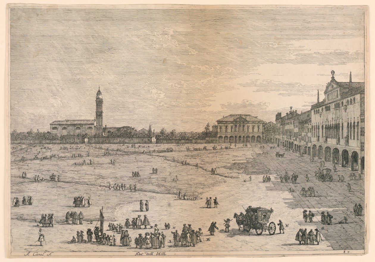 Prà della Valle (Prato della Valle, Padua), från Vedute, andra hämtade från andra ställen av Canaletto