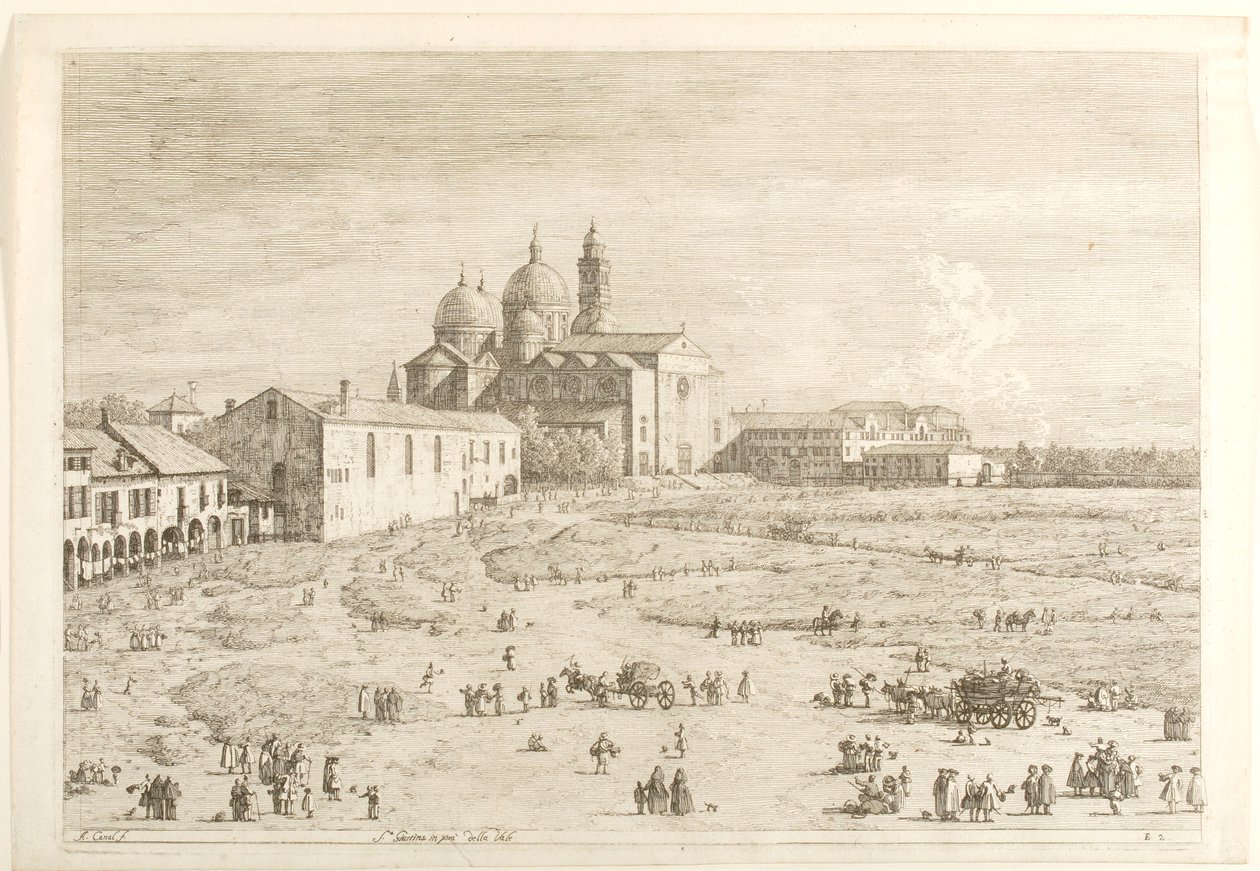S. Giustina i Prà della Valle, ur serien "Vyer" av Canaletto