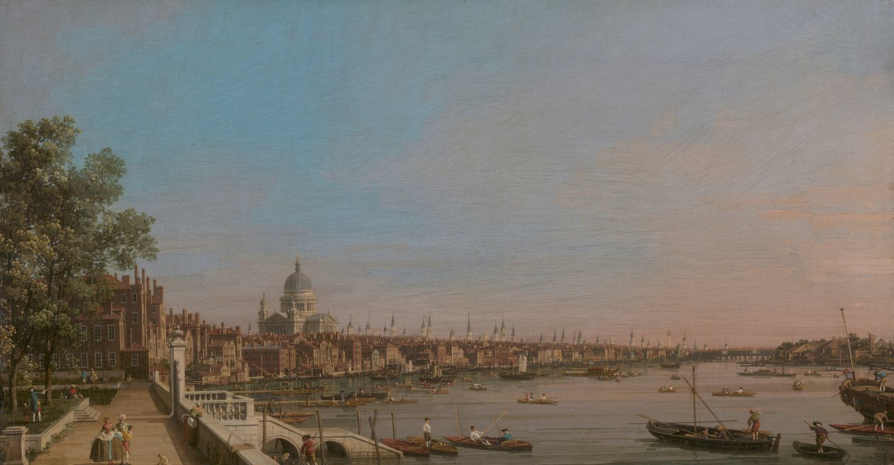 Staden från nära terrassen i Somerset House av Canaletto