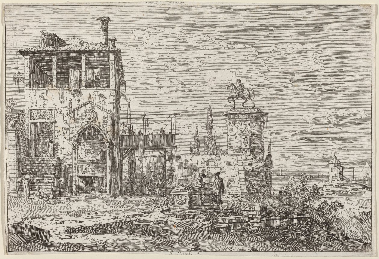 Ridsportmonumentet av Canaletto