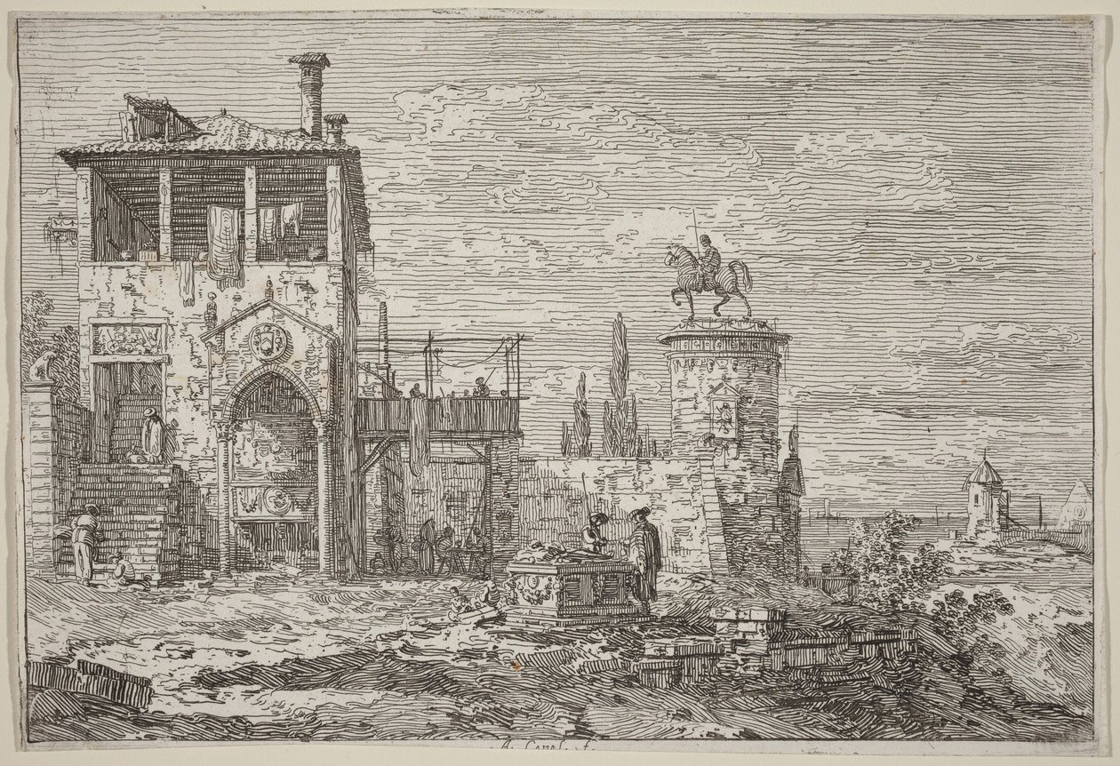Ryttarmonumentet av Canaletto