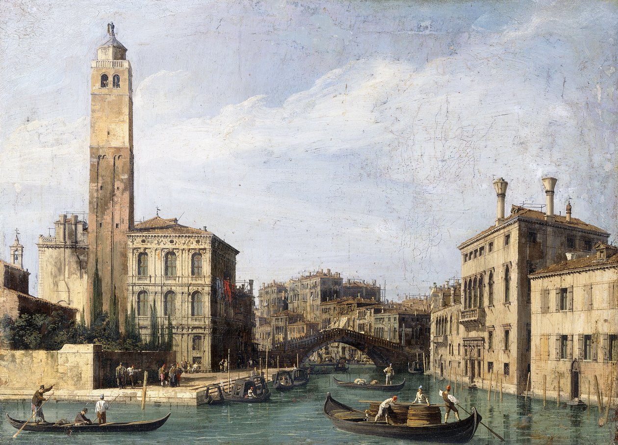 Canal Grande med San Geremia, Palazzo Labia och ingången till Cannaregio, ca 1726-1730 av Giovanni Antonio Canal