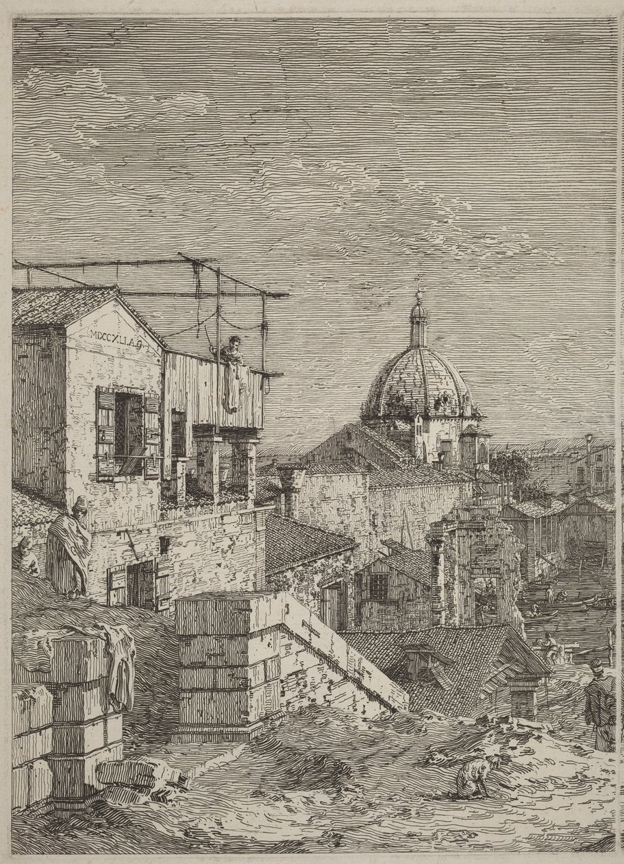 Huset med inskriptionen [till vänster] av Canaletto