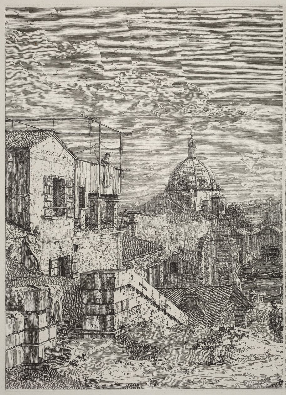 Huset med inskriptionen [till vänster] av Canaletto
