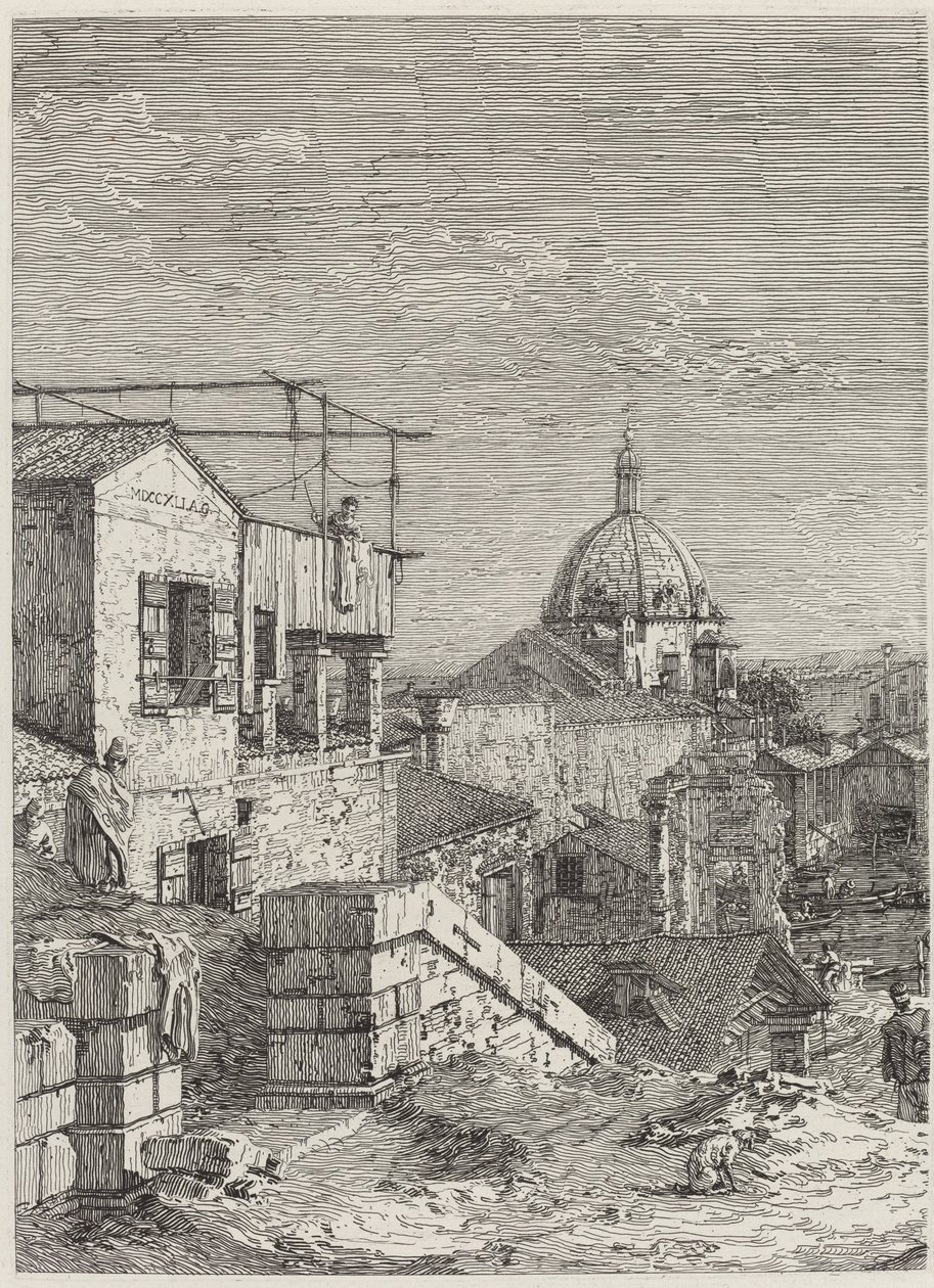 Huset med inskriptionen [vänster], 1741. av Canaletto