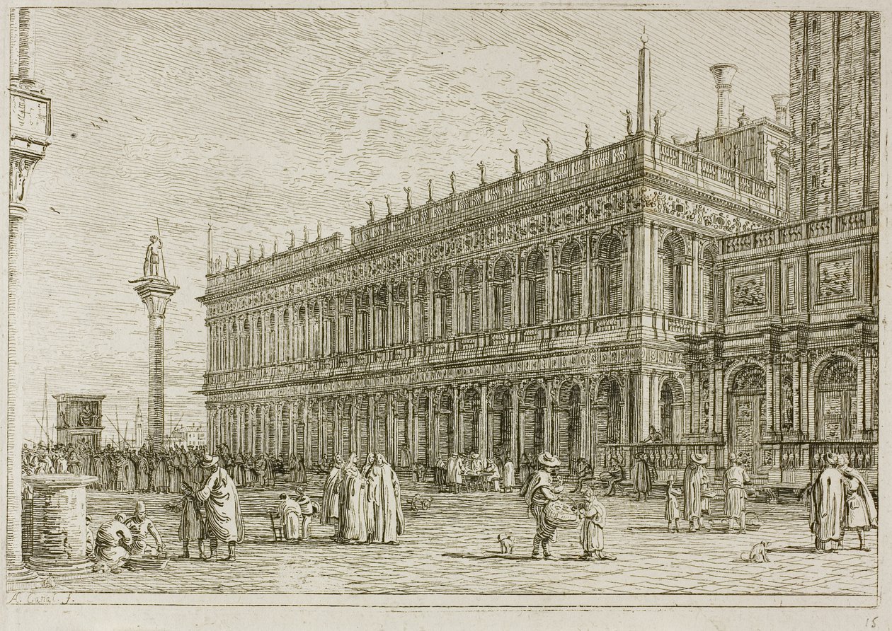 Biblioteket, från Vedute av Canaletto