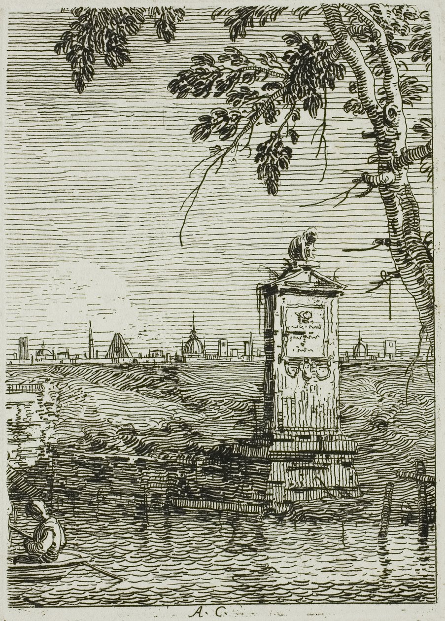 Det lilla monumentet, från Vedute av Canaletto
