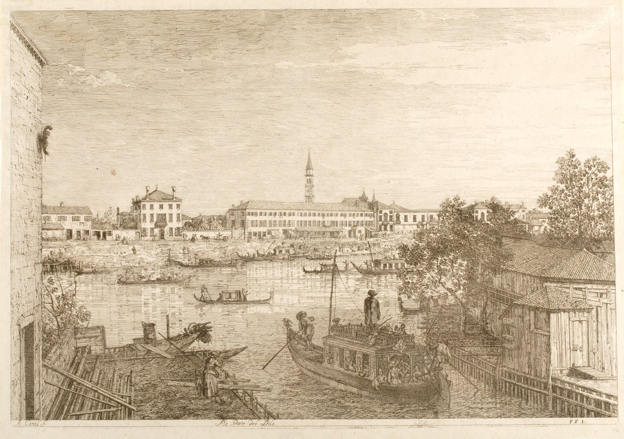 Hamnen i Dolo, ur serien ”Vybilder” av Canaletto