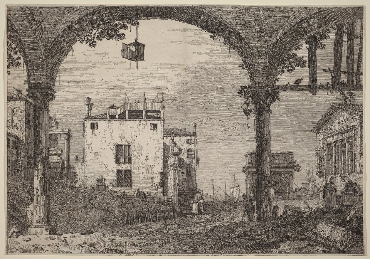 Portiken med lyktan av Canaletto