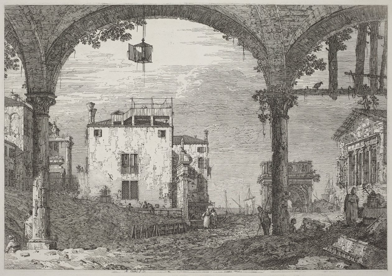 Portiken med lyktan av Canaletto