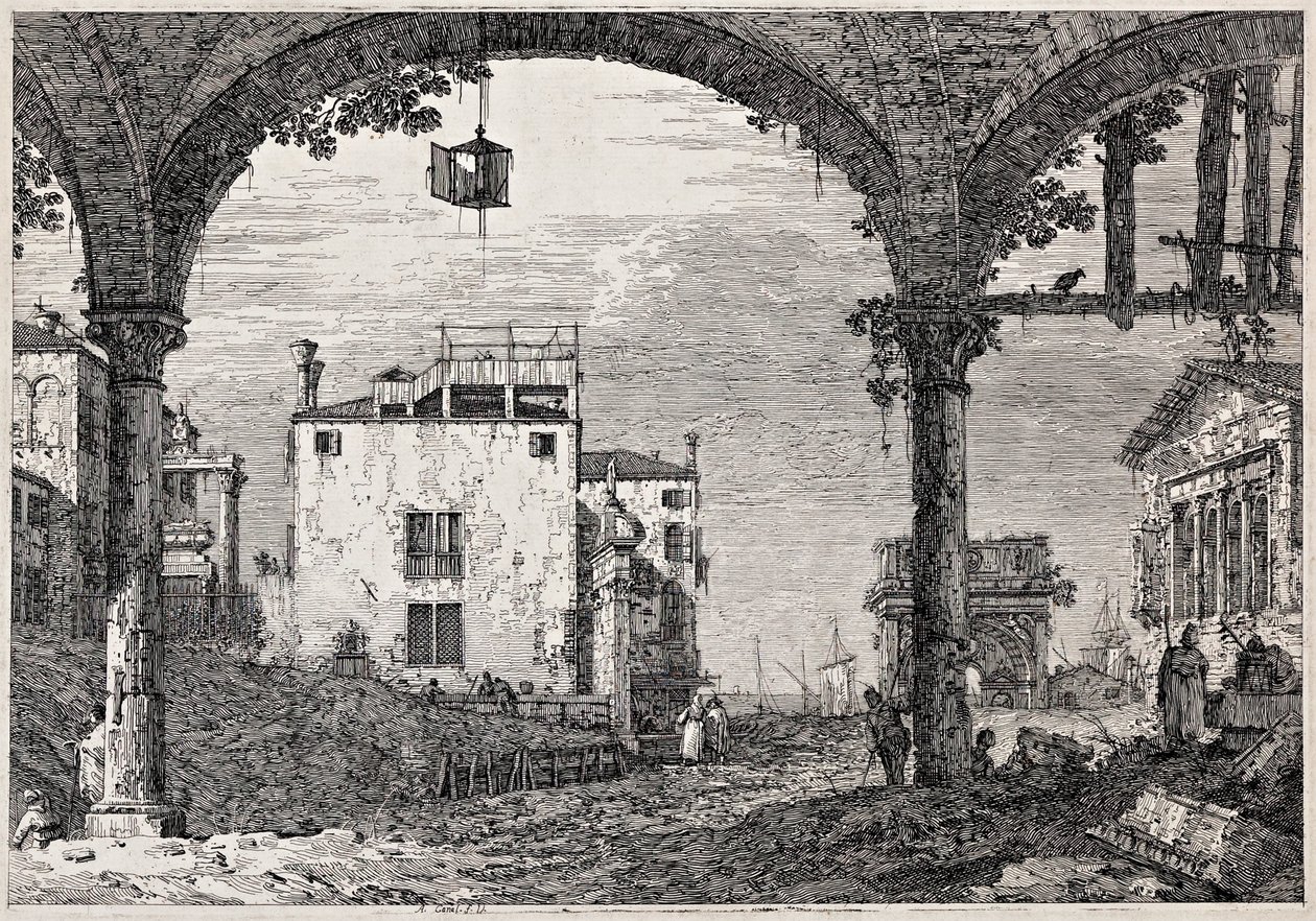 Portiken med en lykta
ur serien ”Vedute” (Utsikter) av Canaletto