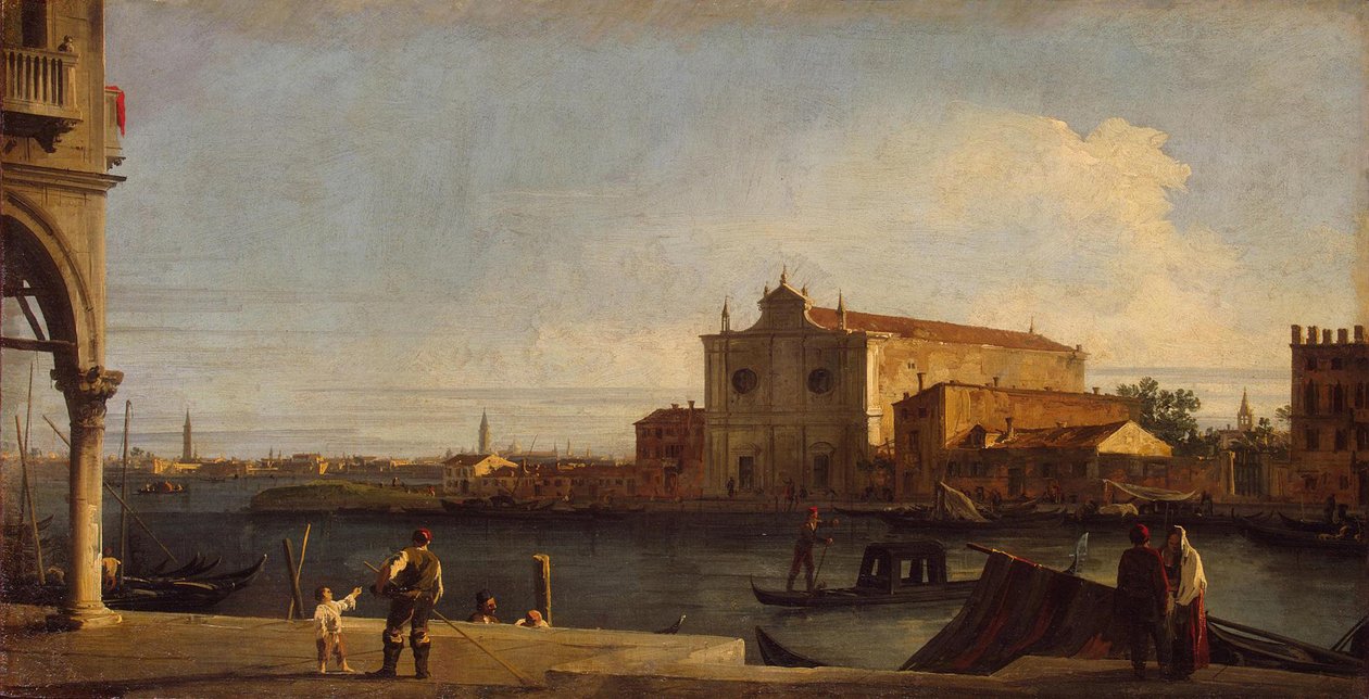 Utsikt över kyrkan San Giovanni dei Battuti på Isle of Murano, mellan 1725 och 1728. av Giovanni Antonio Canal