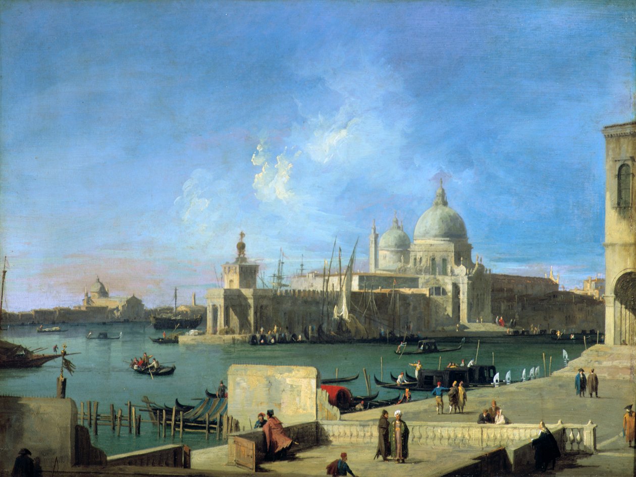 Utsikt över salut från ingången till Canal Grande, Venedig, c1727-1728 av Giovanni Antonio Canal