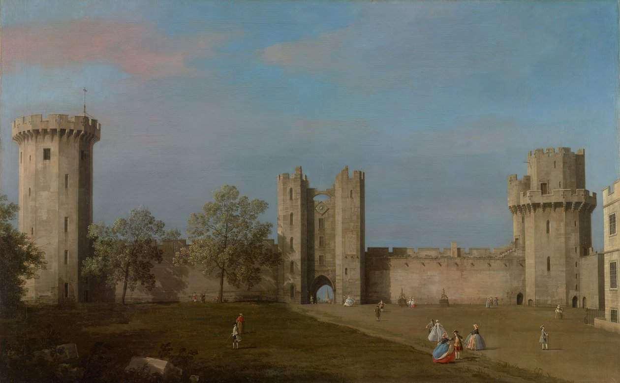 Warwick Castle, East Front from the Courtyard, 1752. av Canaletto