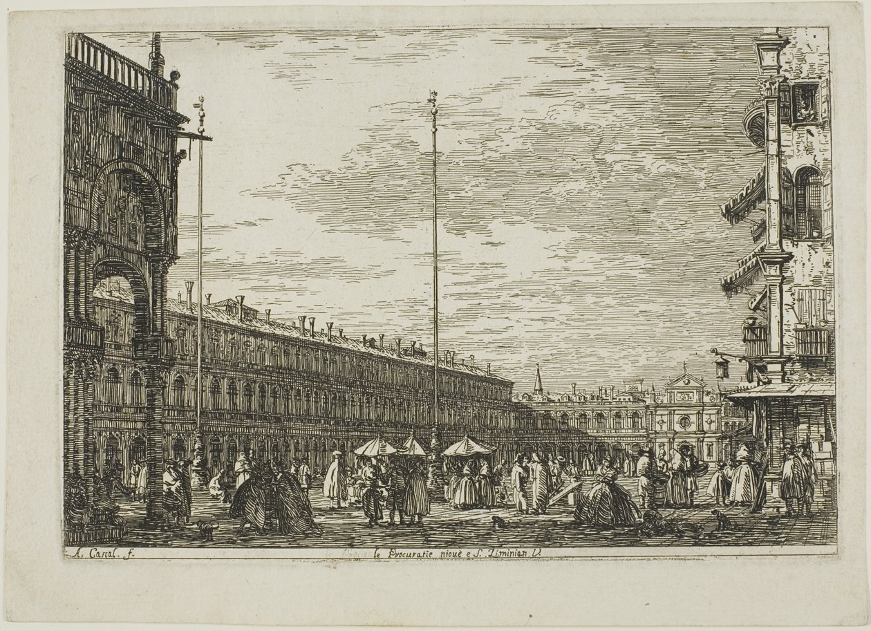 le Procuratie niove e S. Ziminian V., från Vedute av Canaletto