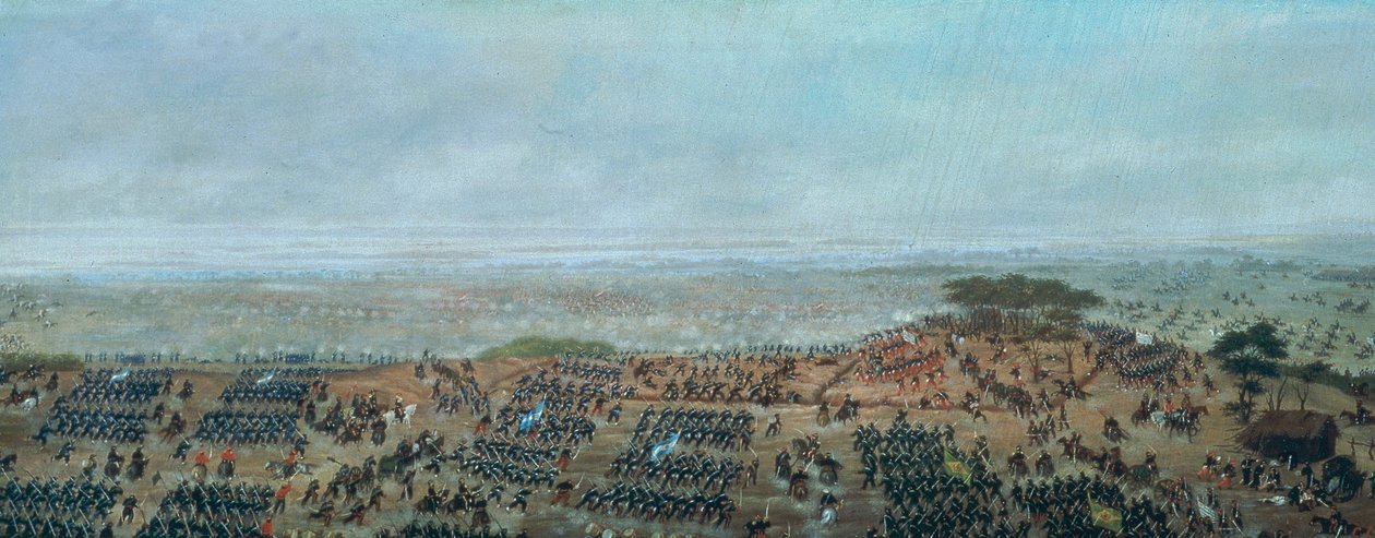 "Ayuiens passage genom Ayala-passet", från målningarna som föreställer Trippelallianskriget av Candido Lopez