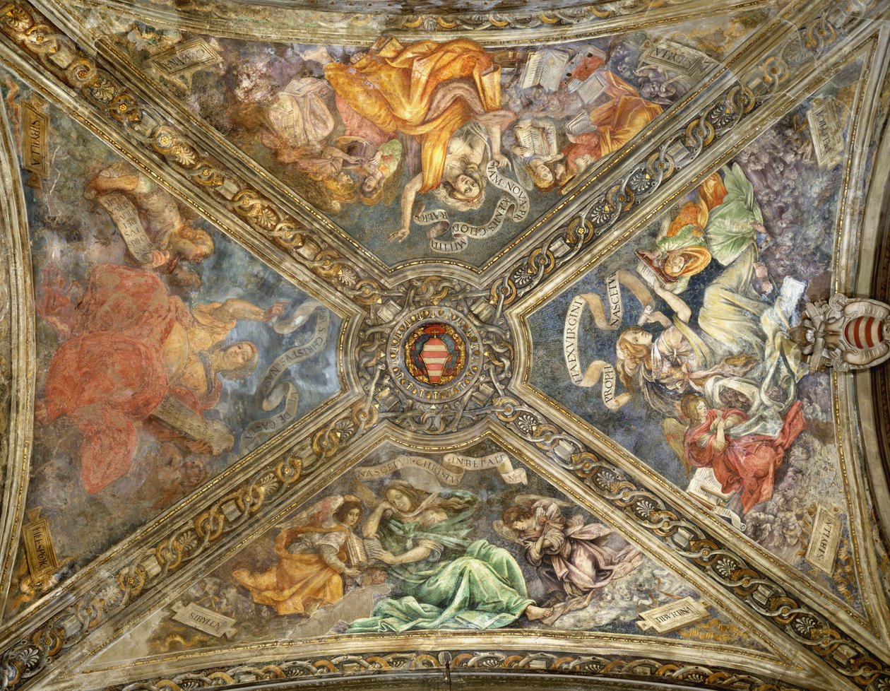 Sibyllerna i Tibur, Delphi, Cumae och Hellespont, Carafa Chapel, Santa Maria sopra Minerva, Rom av Capponi