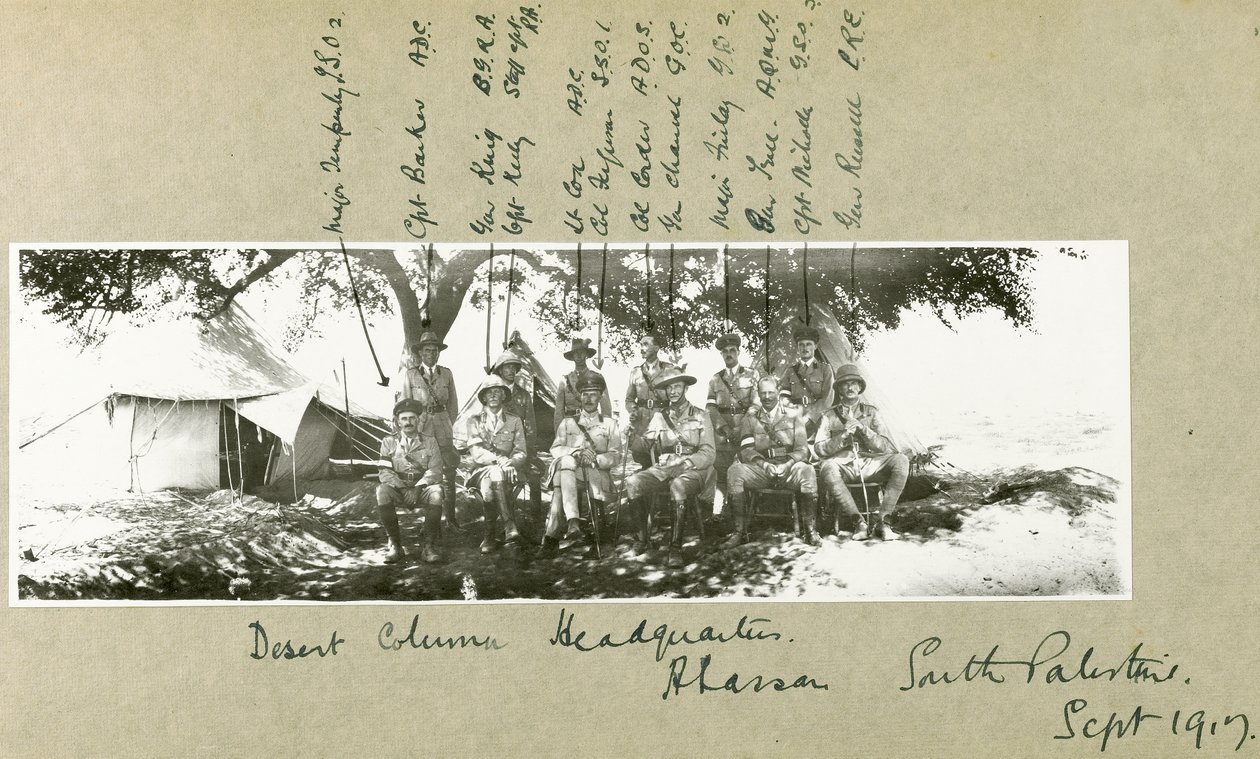 Ökenkolonnens högkvarter i Abassan, södra Palestina, september 1917 av Capt. Arthur Rhodes